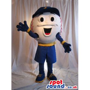 Cute Baseball Plush Mascot In Sports Clothes And A Cap. -