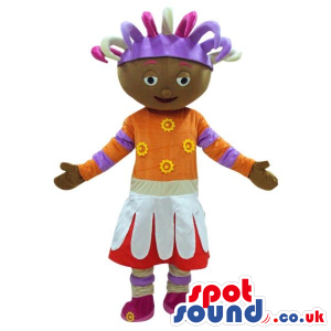 Cosmic Girl Plush Mascot With Fantasy Hairdo And A Flashy Dress