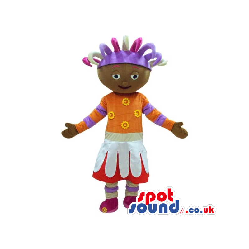 Cosmic Girl Plush Mascot With Fantasy Hairdo And A Flashy Dress