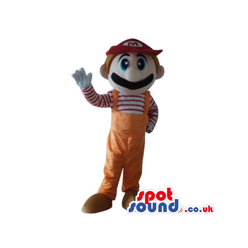 Mario Bros. Video Game Character Mascot In Orange Overalls -