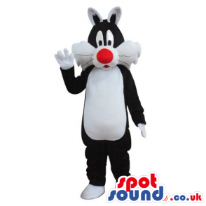 Sylvester Cat Alike Character Plush Mascot With A Red Nose -