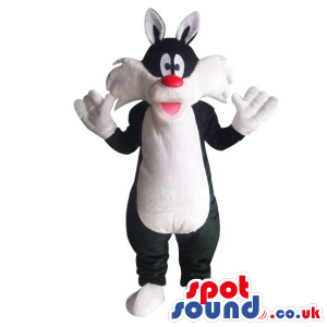 Sylvester Cat Alike Character Plush Mascot With A Red Nose -