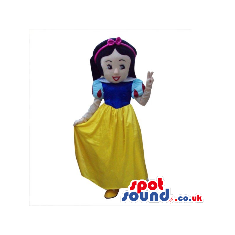 Snow White Girl Tale Character Plush Mascot With A Yellow Dress