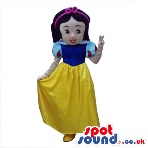 Snow White Girl Tale Character Plush Mascot With A Yellow Dress