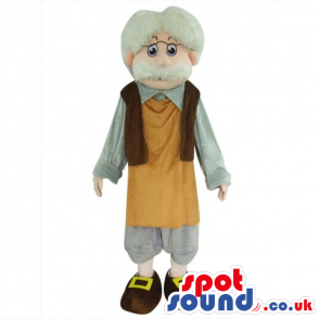 Gepetto Pinocchio Tale Character Plush Mascot With A White