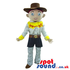 Cute Young Cowboy Cartoon Character Plush Mascot With A Hat -