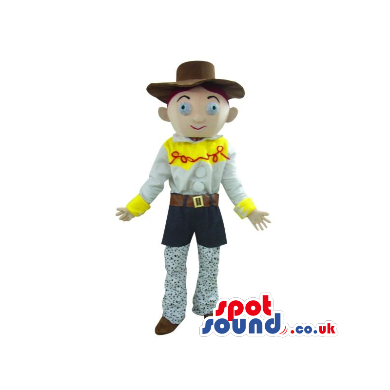 Cute Young Cowboy Cartoon Character Plush Mascot With A Hat -