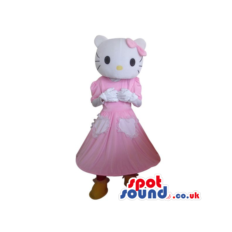 Kitty Cartoon Character Plush Mascot With A Long Dress - Custom