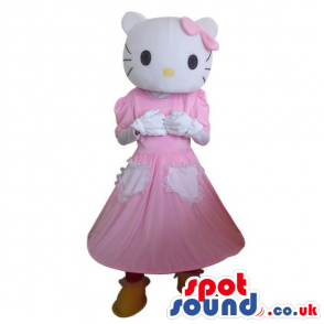 Kitty Cartoon Character Plush Mascot With A Long Dress - Custom