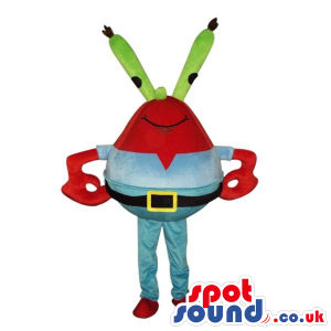 Cute Red Space Alien Character Plush Mascot With Long Green