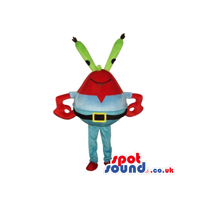 Cute Red Space Alien Character Plush Mascot With Long Green