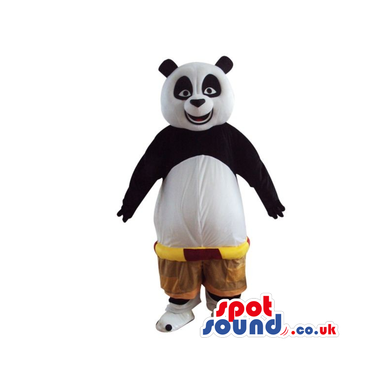Kung Fu Panda Cartoon Character Plush Mascot In Low Rise Shorts