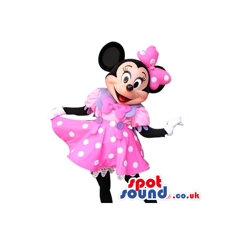 Minnie Mouse Disney Cartoon Character Mascot In A Pink Dress -