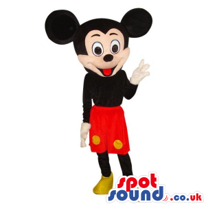 Mickey Mouse Disney Character Plush Mascot Wearing Red Shorts -