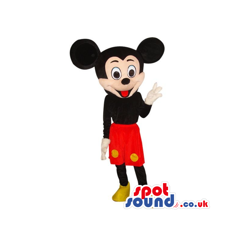 Mickey Mouse Disney Character Plush Mascot Wearing Red Shorts -