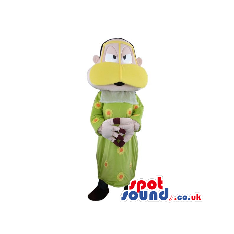 Funny Man Plush Mascot Dressed In A Duck Disguise In Green -