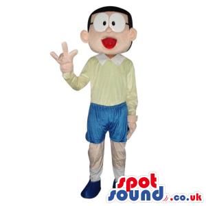 Popular Nobita Character From Doraemon Tv Series Plush Mascot.