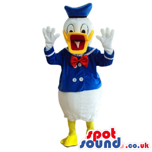 Donald Duck Disney Cartoon Character Plush Mascot With Open