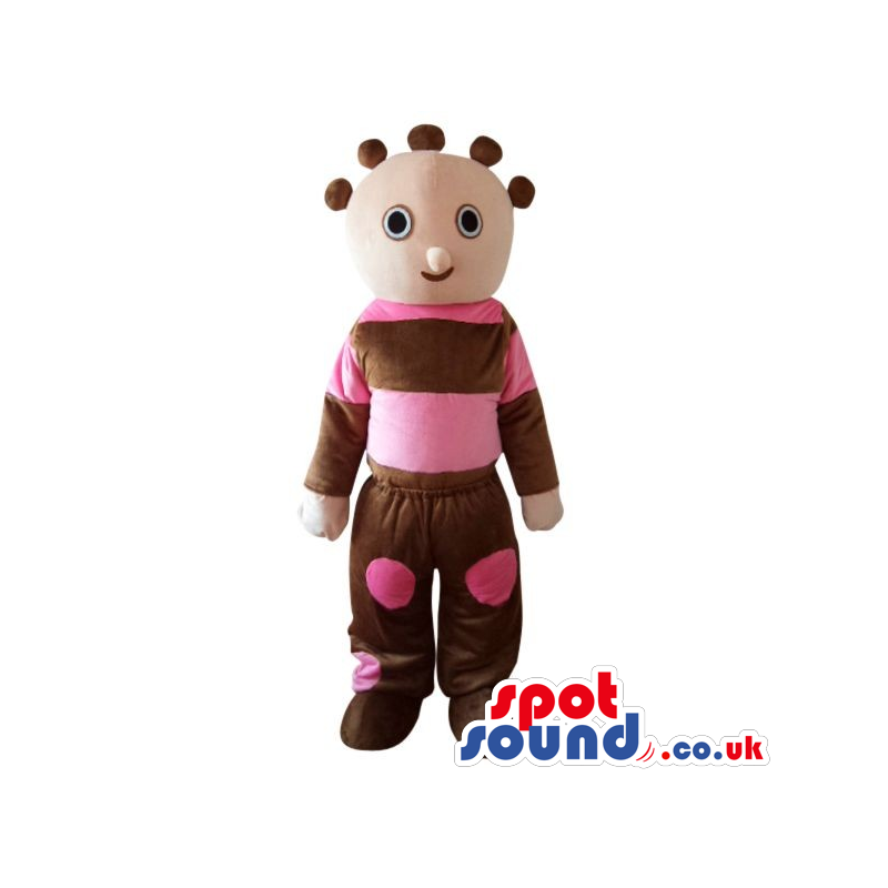 Cosmic Boy Plush Mascot Wearing Green And Pink Clothes - Custom