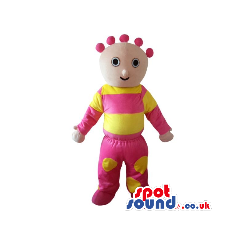 Cosmic Boy Plush Mascot Wearing Yellow And Pink Clothes -