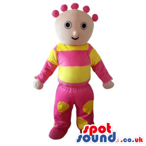 Cosmic Boy Plush Mascot Wearing Yellow And Pink Clothes -