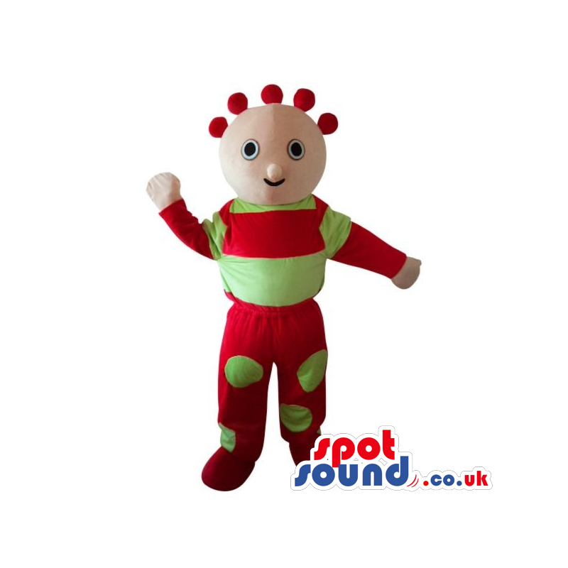 Cosmic Boy Plush Mascot Wearing Red And Green Clothes - Custom