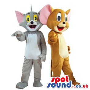 Two Cute Popular Tom And Jerry Cartoon Characters Plush Mascots