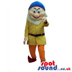 Snow White And The Seven Dwarfs Mascot In Brown Clothes -