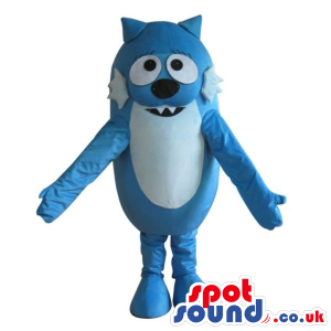 Cute Cosmic Blue Cat Plush Mascot With A White Belly - Custom