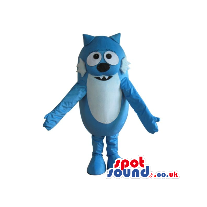 Cute Cosmic Blue Cat Plush Mascot With A White Belly - Custom