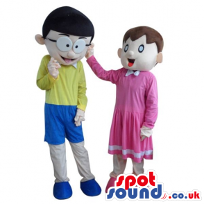 Doraemon Cartoon Couple Plush Mascot: Shizuka And Nobita -