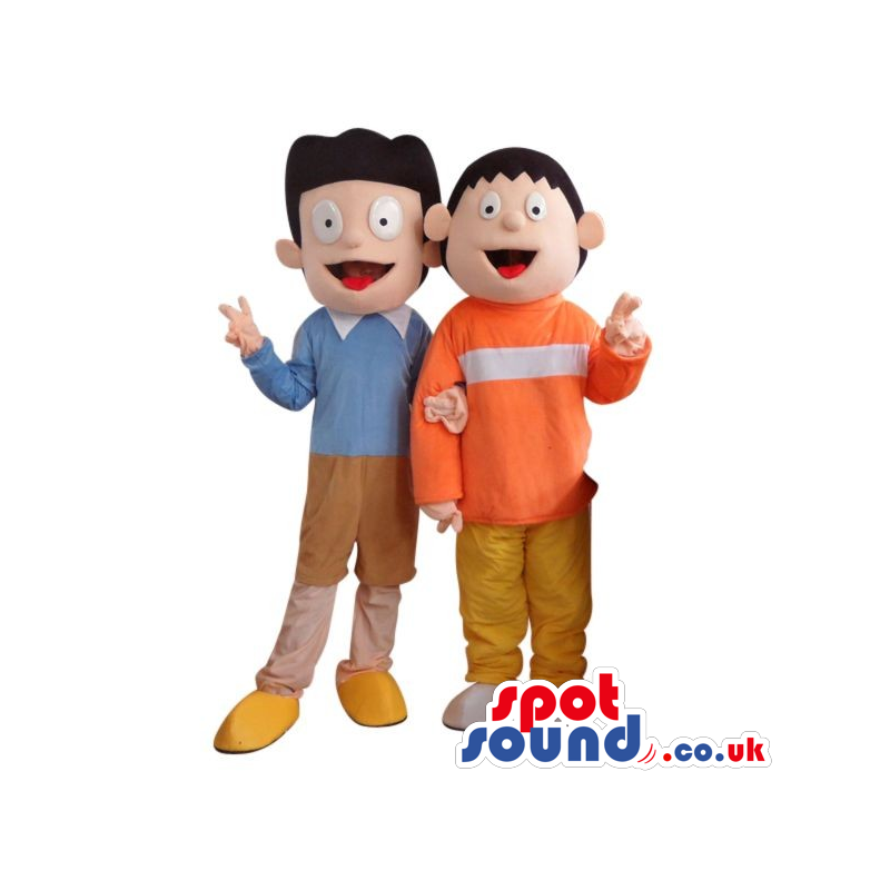 Doraemon Cartoon Couple Plush Mascot: Gjan And Nobita - Custom