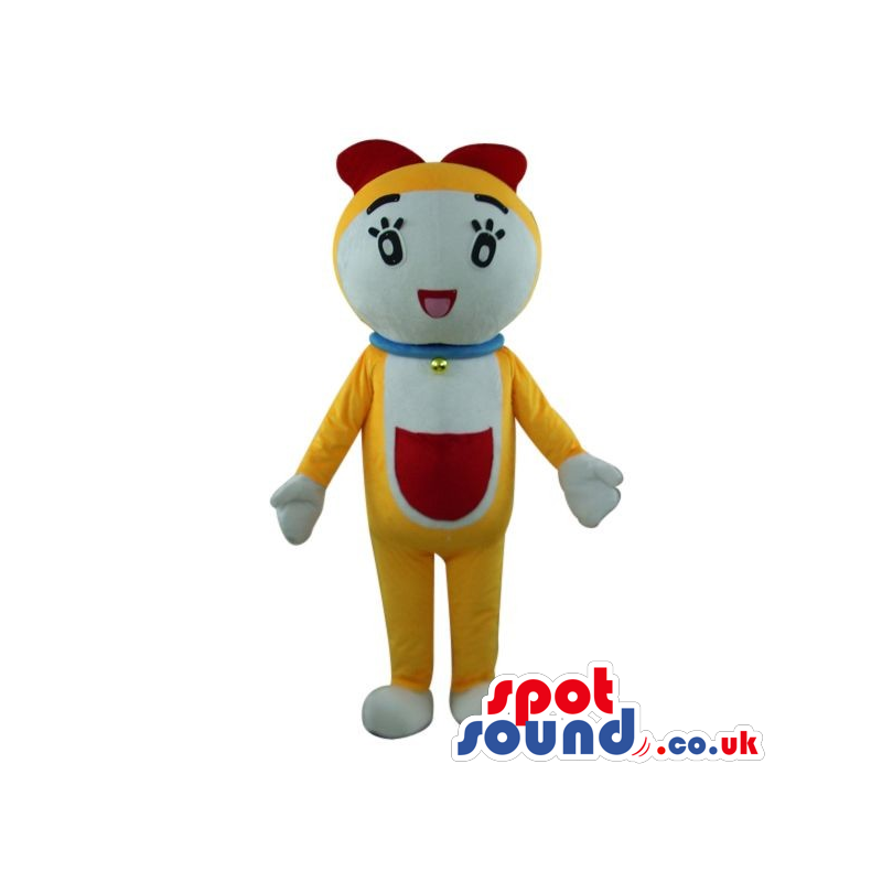 Popular Doraemon Cartoon Character Yellow Cat Plush Mascot -