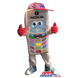 White Classic Nokia Cellphone Plush Mascot Colorful Keys -