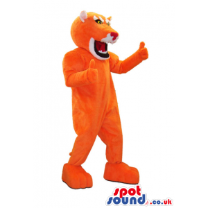 Customizable Fantasy Flashy All Orange Lion Plush Mascot -