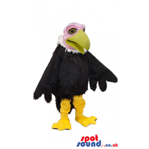 Customizable Black Vulture Bird Plush Mascot With A Red Head -