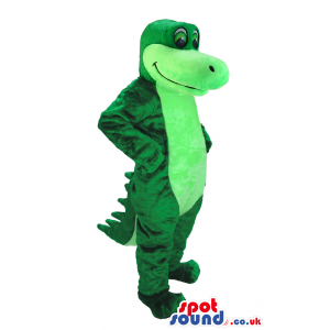Customizable Green Funny Alligator Plush Mascot With A Round