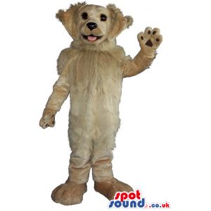 Customizable Beige Dog Plush Mascot With Big Hairy Ears -