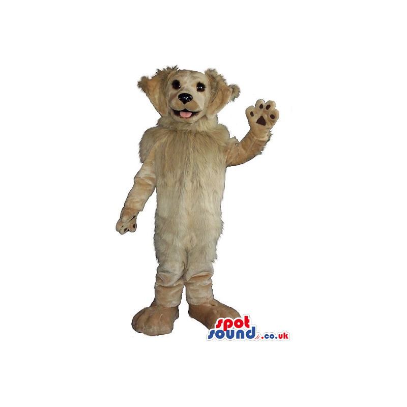 Customizable Beige Dog Plush Mascot With Big Hairy Ears -