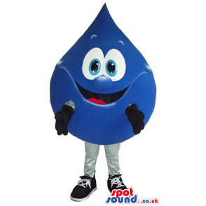 Fuuny Blue Drop Plush Mascot With Cartoon Big Eyes - Custom