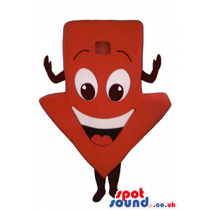 Catchy Red Big Arrow Sign Plush Mascot With A Funny Face -