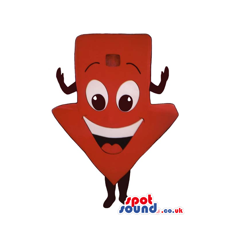 Catchy Red Big Arrow Sign Plush Mascot With A Funny Face -