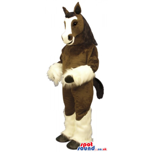 Brown And White Horse Plush Mascot With Harry Leg - Custom