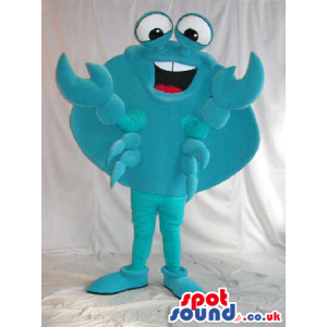Cute Blue Crab Sea Animal Plush Mascot With Popping Eyes -