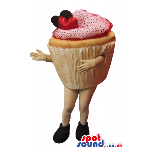 Realistic Sweet Cupcake Or Muffin Big Mascot With No Face -