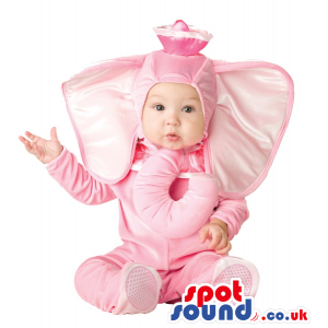 Customizable Pink Elephant Monster Children Size Plush Costume