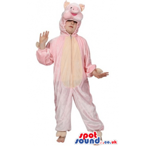 Customizable Pink Pig Adult Size Plush Halloween Costume -
