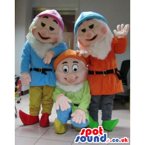 Three Snow White And The Seven Dwarfs Character Mascots -
