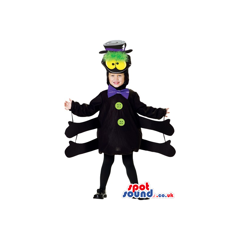 Customizable Black Spider With A Hat Children Size Plush