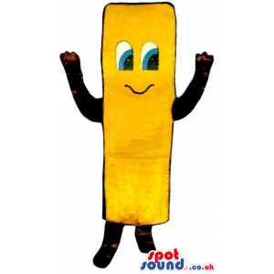 Big French Fry Flashy Yellow Mascot With A Cute Face - Custom